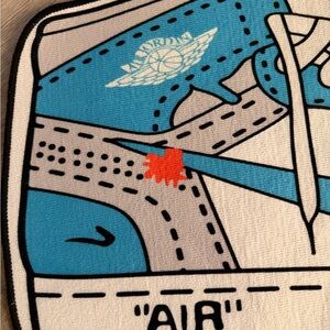 Blue and White Air Jordan Rug